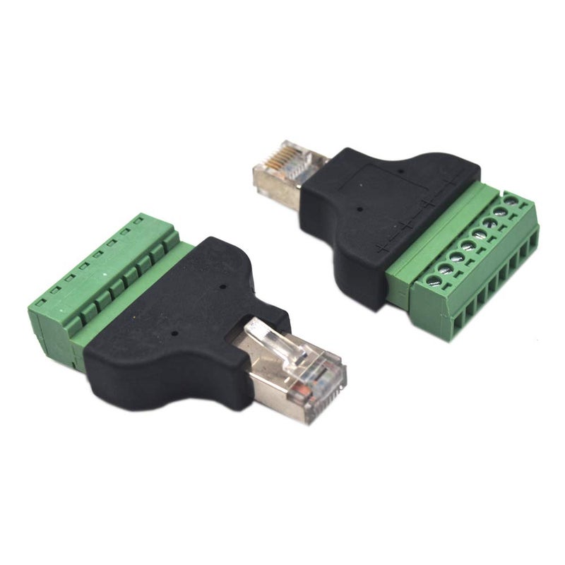 Kework 2 Pack Ethernet RJ45 Male Terminal Block Adapter, Network RJ45 8P8C Cable Extension Bolt Screw Solderless Terminal Connector Plug - Image 4